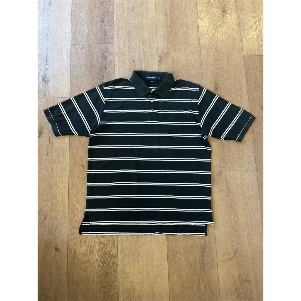 Polo Golf Ralph‎ Lauren Men's XL Pima Cotton Striped Polo Shirt Green White